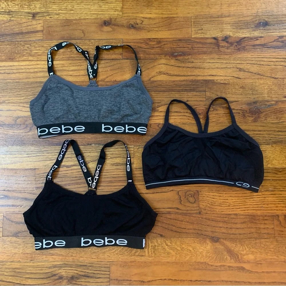 3 Girls Bras Sport Bras Athletic Activewear Top CG BEBE Brands 34 - 36 M - L